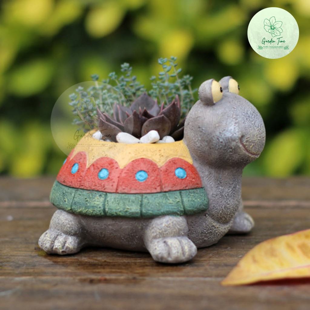 Restock กระถางเต่า Turtle Resin Pot ของแต่งบ้าน จัดสวน แคตตัส ไม้อวบน้ำ กุหลาบหิน จิ๋ว เล็ก