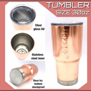 Tumbler 30oz แก้วสแตนเลสสีรุ้งเงา ฝาแก้ว เก็บร้อน/เย็น 8-10ชม. ฐานลองก้นแก้วแบบหนา ขนาด 30oz