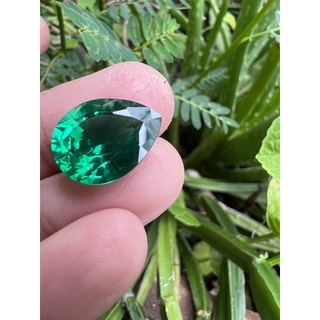 พลอยนาโนมรกตรูปหยดน้ำ 15x20 มิล 14 กะรัต | Nano Emerald Pear shape 15x20 MM 14 cts - S