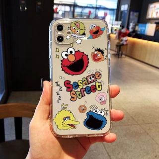 เคสiPhonexr โทรศัพท์เลนส์ป้องกันแขน เคสโทรศัพท์มือถือแบบนิ่ม ใส กันกระแทก ลายการ์ตูนเซซามีสตรีทน่ารัก สําหรับ เคสไอโฟน11 โทรศัพท์ ip i 6s 7 8 plus 11 เคสไอโฟน 13 เคสไอโฟน 14 เคสไอโฟน 12 pro max mini เคสไอโฟน7พลัส xs XR iPhone case เคสโทรศัพท์