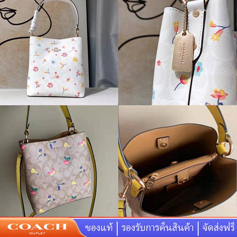 Coach C8254 C8610 กระเป๋าถือผู้หญิงกระเป๋าสะพายไหล่เดียว รักผีเสื้อช่องคู่