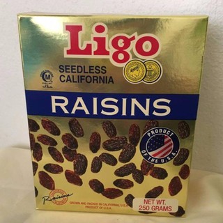 ลูกเกด ตรา Ligo Raisins Seedless  ขนาด 250 กรัม (1 กล่อง)