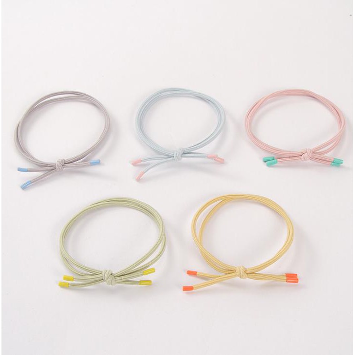 ยางรัดผม สองสายหลากสี ชิ้นละ 2 บาท พร้อมส่ง Ohwowshop ยางมัดผม