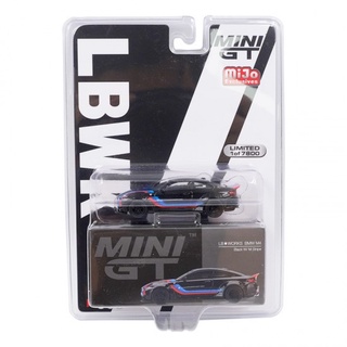 LB WORKS BMW M4 Black W/ M Stripe USA Blister Packaging - MJ Exclusive 1:64 MINIGTแพ็คคู่ตัวพิเศษ