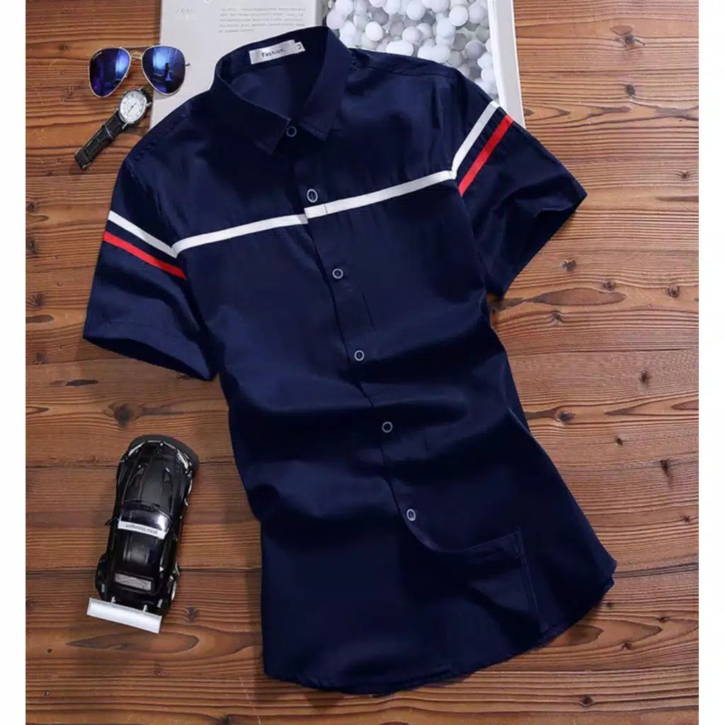 KEMEJA 8 สี/ขนาด ML-XL MENS SIMPLE SHORT-SLEEVED IPMAN SHIRT/MENS HEM