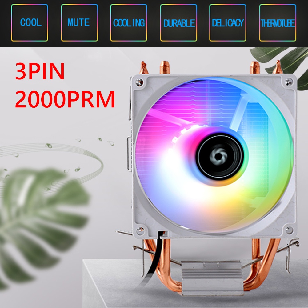4 Heatpipes RGB CPU Cooler Radiator Silent PWM 3PIN For Intel LGA 1150 ...