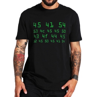 เสื้อยืดลําลอง ผ้าฝ้าย แขนสั้น พิมพ์ลายโปรแกรมเมอร์ Eat Sleep Code Repeat Hexadecimal เหมาะกับของขวัญ สําหรับผู้ชาย และผ