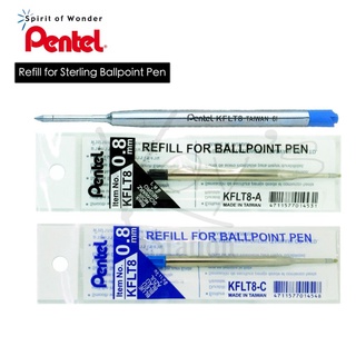 PENTEL Refill Ballpoint Pen ไส้ปากกาลูกลื่น หมึกลูกลื่น รุ่น KFLT8 มี 2 สี ขนาด 0.8 มม.( หมึกสีดำ , หมึกสีน้ำเงิน )