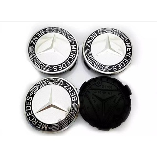 ฝาครอบดุมล้อ BENZ เบนซ์ ช่อมะกอก 75mm. ราคาต่อ 4 ชิ้น สีดำ