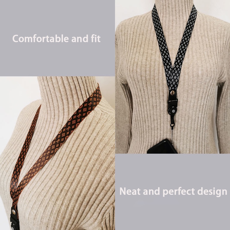 สายคล้องคอโลโก้แบรนด์หรู 2 In 1 พวงกุญแจป้ายชื่อผู้ถือป้าย อุปกรณ์เสริมมือถือแหวน - รูปที่ 4