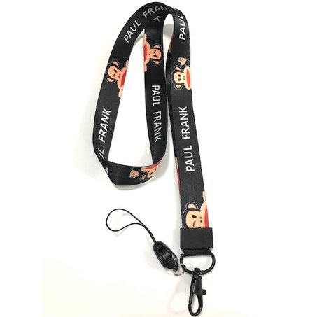 PAUL FRANK สายคล้องคอ สายคล้องบัตร ห้อยโทรศัพท์ ลาย PAUL FRANK น่ารัก มีก้ามปู มีห่วงเล็ก ถอดได้ ขนาดกว้าง 20 มิล PMYL