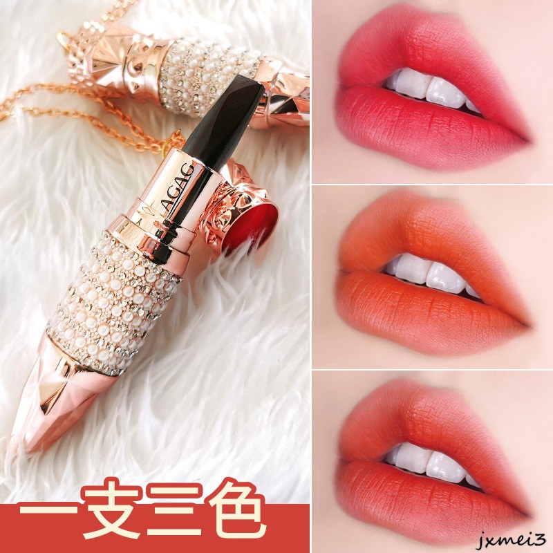 ( มีส่งด่วน ) Lip AGAG ลิปสติกสามสี ในแท่งเดียว ลิป 3in1 ( 1 แท่ง ) พร้อมส่ง รูปที่ 3