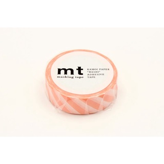 mt masking tape stripe salmon pink (MT01D370)/เทปตกแต่งวาชิ ลาย stripe salmon pink แบรนด์ mt masking tape ประเทศญี่ปุ่น