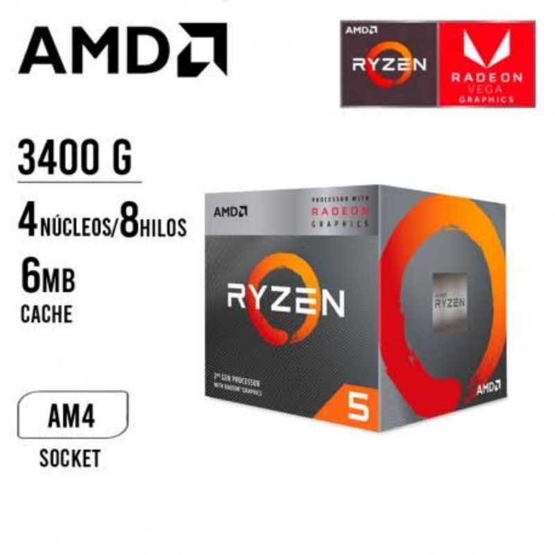CPU AMD Ryzen5 3400g r5 3400g + VGA Vega 11 มือสอง มีประกัน