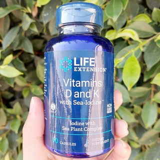 Vitamins D and K with Sea-Iodine 60 Capsules ((Life Extension®) ช่วยรักษาความหนาแน่นของกระดูก &amp; ส่งเสริมสุขภาพหลอดเลือด