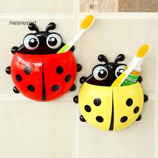 1Pcs น่ารัก Ladybug ผู้ถือแปรงสีฟัน ห้องอาบน้ำ แปรงสีฟันยาสีฟันติดผนัง Holder