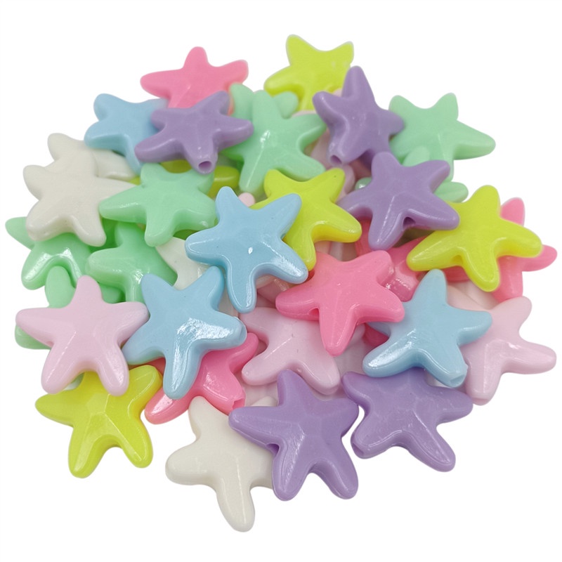 ลูกปัดอะคริลิค รูปปลาดาว ดอกไม้ หลากสี สําหรับทําเครื่องประดับ 10 ชิ้น - รูปที่ 7