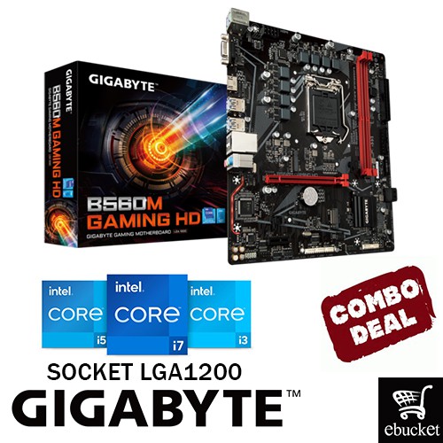 GIGABYTE B560M GAMING HD INTEL B560 LGA1200 MOTHERBOARD + INTEL 11TH GEN CPU COMBO