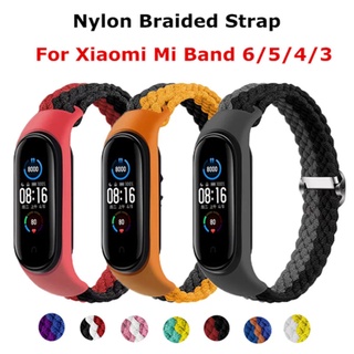 สายรัดข้อมืออัจฉริยะ แบบถัก ระบายอากาศ ปรับได้ สําหรับ Xiaomi Mi Band 6 5 4 3 Xiomi Mi6