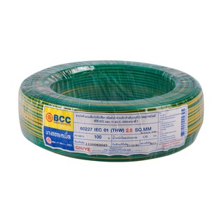 สายไฟ THW สายไฟ THW 60227IEC01 BCC 1x2.5SQ.MM 100 ม. สีเขียว/สีเหลือง สายไฟ งานระบบไฟฟ้า ELECTRIC WIRE THW BCC 60227IEC0