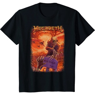 คอลูกเรือเสื้อยืดคอกลมMegadeth – เสื้อยืดแขนสั้น พิมพ์ลายโครงกระดูก คุณภาพสูง แฟชั่นฤดูร้อนผ้าฝ้ายแท้