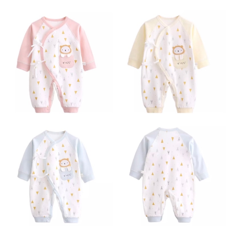 รอมเปอร์เด็ก ผูกหน้า ชุดเด็กทารก 0-3 เดือน Size 59 (0-3เดือน)