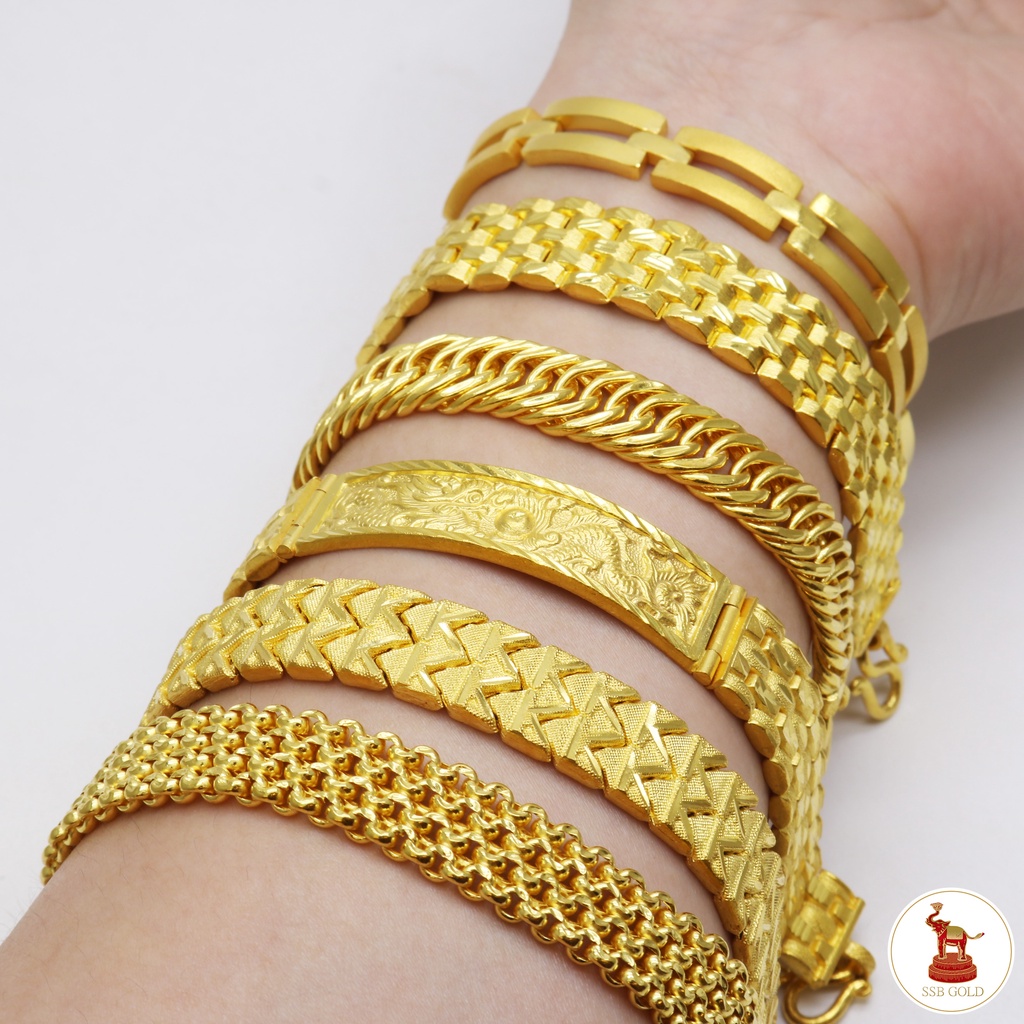 ข้อมือทอง 2 บาท ทอง 96.5% รวมลายเลส ทองแท้ ขายได้ จำนำได้ เลือกลายและความยาวได้ [ผ่อน0%ผ่านบัตรเครดิต]