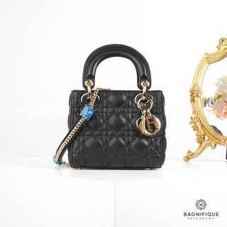 DIOR LADY MINI BLACK LAMB SHW