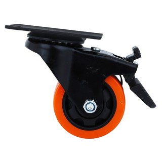 POLYURETHANE CASTER ROTATE BRAKE FITT 753075 3" ลูกล้อโพลียูรีเทน ดุม PP แป้นหมุน เบรค FITT 753075 3 นิ้ว ลูกล้อ อะไหล่เ