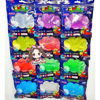 Slime สไลม์กากเพชร120กรัม (สีสวยมากๆ) แพ็คมี12ถุง