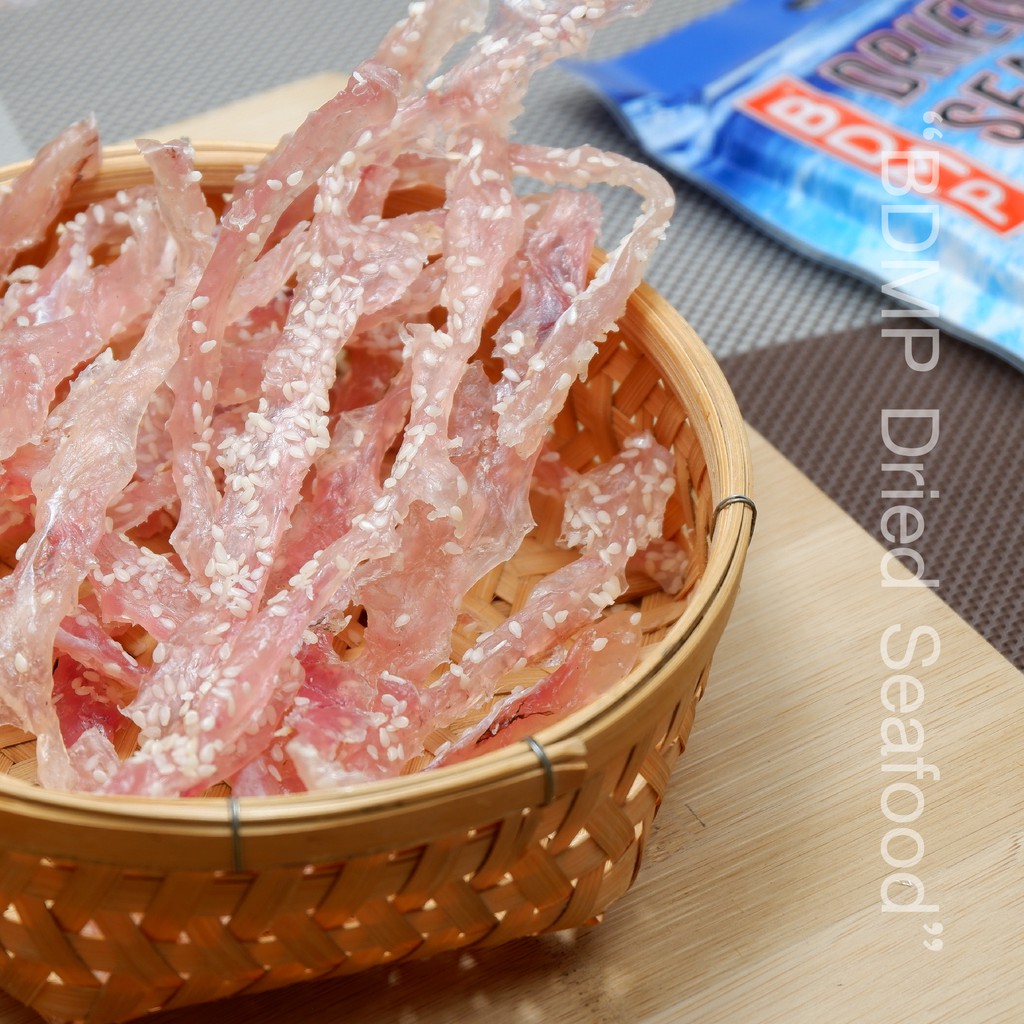 BDMP ปลาหวานเส้นโรยงา น้ำหนัก 100 กรัม