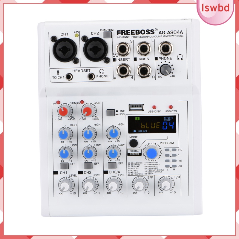ราคาจำกัดเวลา Mixing Console 4-Channel Mixing Console Mixer Built-in 88 ...
