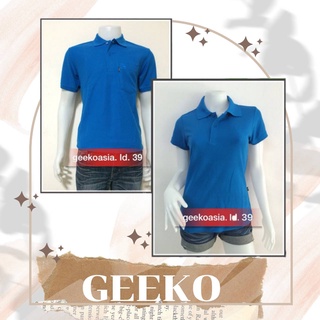 เสื้อโปโลกวาง Geeko แท้100% ชาย/หญิง ID39 สีฟ้าอมน้ำเงิน