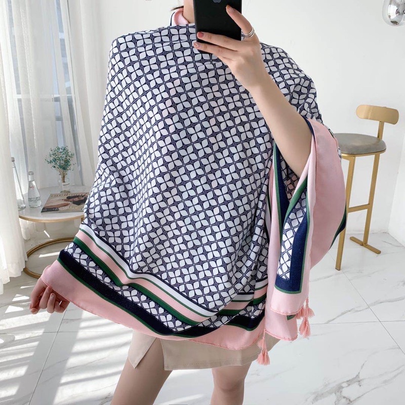 ผ้าคลุมไหล่หนา ผ้าพันคอ scarf shawl สไตล์โบฮีเมียน #ผ้าหนา กันแดด กันลม222-241