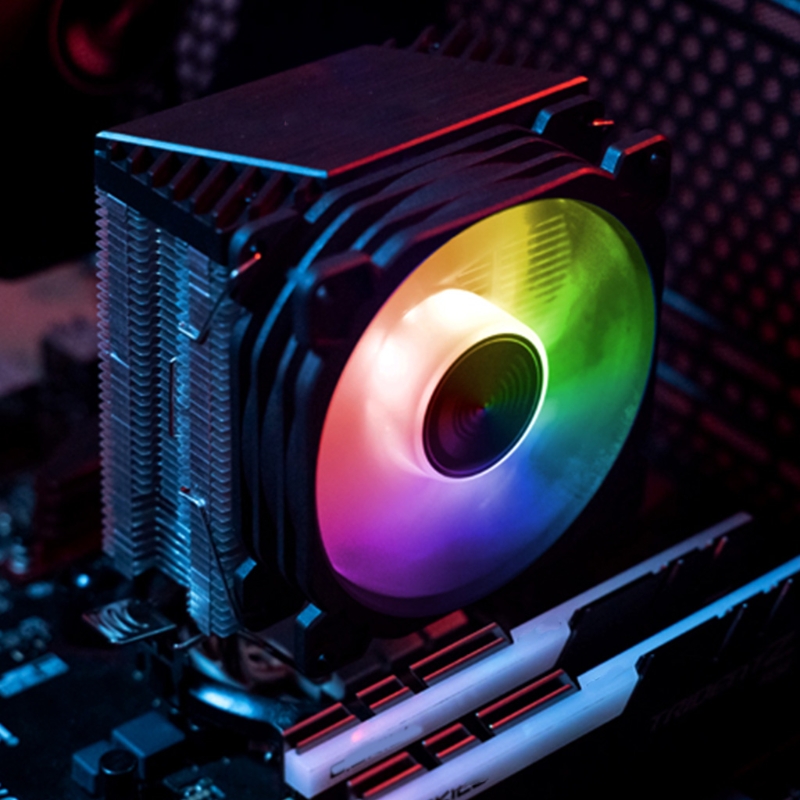 Bang♥CR1200 2 Heat Pipe Tower CPU Cooler RGB 3Pin Cooling Fans Heatsink ...