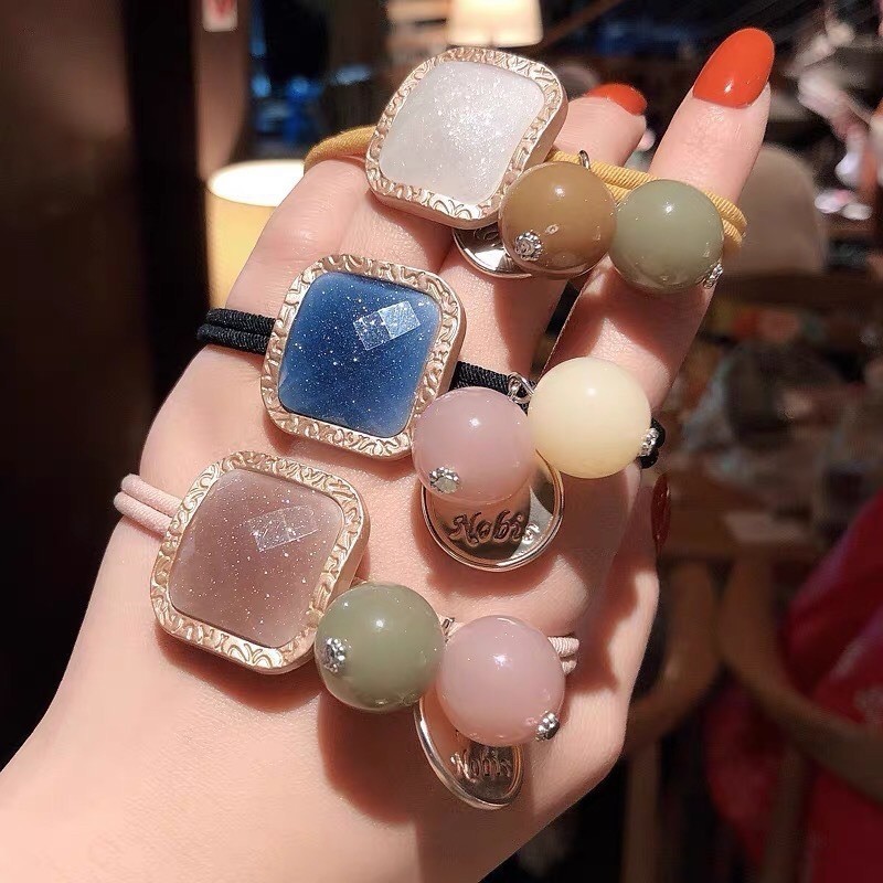 พร้อมส่ง เกาหลีทงแดมุนมิกกี้แหวนผมหัวสี่เหลี่ยมน่ารักเชือกหญิงเครื่องประดับผมสไตล์เกาหลียางรัดผมยืดหยุ่นสูง