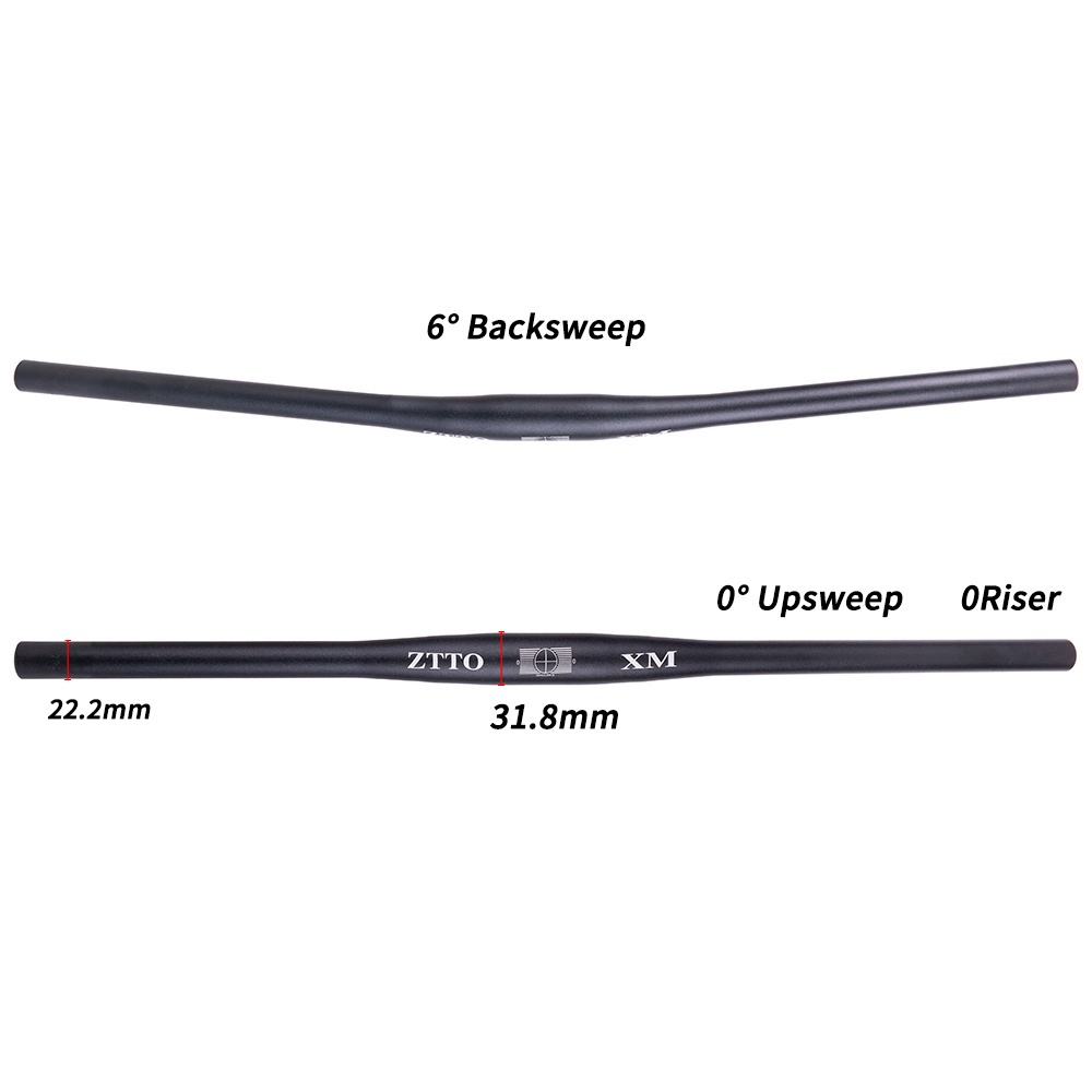 Ztto XM แฮนด์บาร์จักรยาน อะลูมิเนียมอัลลอย หนา 6 องศา 720 มม. 780 มม. 31.8 มม. สีดํา สําหรับรถจักรยานเสือภูเขา — صورة 2