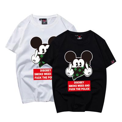 💥LACESHOW💥จัดส่งฟรี💥11.11💕  เสื้อแฟชั่นผู้หญิง Oversize Mickey Mouse พิมพ์การ์ตูน เสื้อยืดแขนสั้น