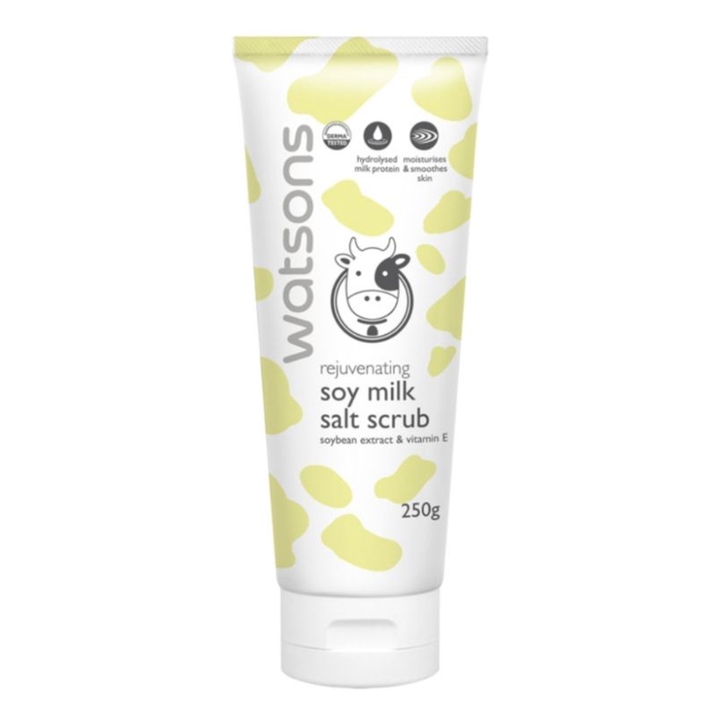 Watsons rejuvenating soy milk salt scrub วัตสัน สครับเกลือทะเลสูตรนมถั่วเหลือง ขนาด 250กรัม