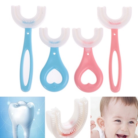 U แปรงสีฟัน แปรงสีฟันเด็ก แปรงสีฟันซิลิโคนเด็ก Berus Gigi เด็กแปรงสีฟันน้ํายาบ้วนปากทําความสะอาดทารกแปรงสีฟันรูปตัว U Berus Gigi Kanak เด็กปากขนนุ่ม 2-12 ปี baby soft healthcare