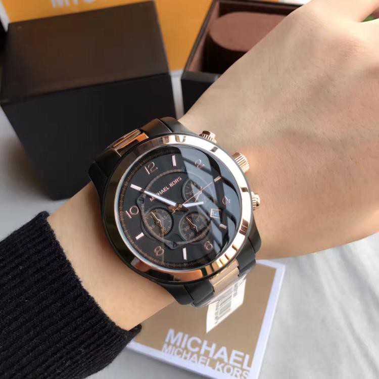 Michael Kors/mk8189 man's stainless Quartz Watch Waterproof calendar runway  Chronograph | Shopee Thailand