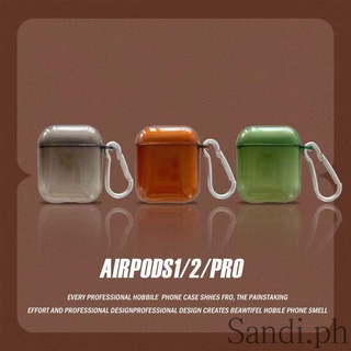 เคสหูฟัง TPU นิ่ม แบบใส กันตก พร้อมตะขอ เรียบง่าย สําหรับ AirPods 1 2 3 Pro2 AirPods Pro2