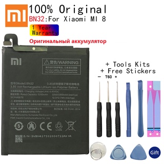 BN32 Xiao Mi 100%Original Replacement Battery For Xiaomi MI 8 Authentic Phone Battery High Quality 3300mAh Free Too00