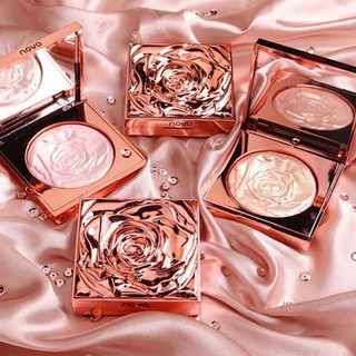 novo rose gloss highlight powder พาเลทไฮไลท์สามมิติ ตลับทอง โรส 5303(ใหม่/แท้)