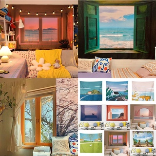 ผ้าม่าน Sea View ขนาด 100x70/130x150 ซม. สําหรับตกแต่งผนังห้องนอนหอพัก