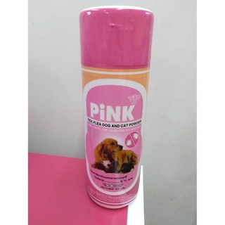 Lot.ใหม่ แป้งกำจัดเห็บหมัด 150 กรัม กำจัดเห็บหมัด สุนัข แมว Pink พิงค์ ได้ผลดีมาก