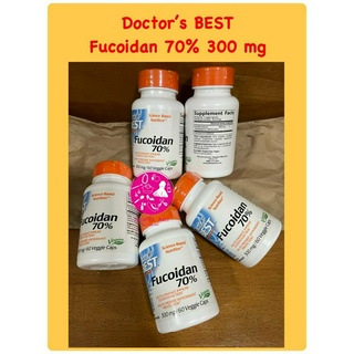 Fucoidan 70% ฟูคอยแดน 300 mg 60 Veggie Caps (Doctors Best) ลดน้ำตาลในเลือด ช่วยเพิ่มระบบภูมิคุ้มกัน ดูแลรักษาเนื้อเยื่อ