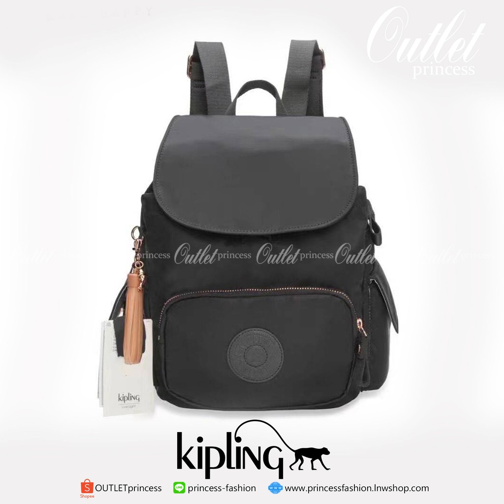 KIPLING Inan  Medium Backpack With Push Buckle K14275 กระเป๋าเป้ไซส์ขนาดกลาง วัสดุ Polyester100%