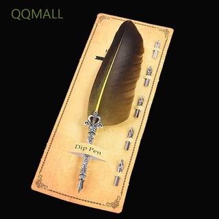 Qqmall ปากกาหมึกพู่กันภาษาอังกฤษเปลี่ยนสีเครื่องเขียนหลากสี