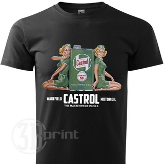 ผ้าฝ้ายคอกลมเสื้อยืด พิมพ์ลายกราฟฟิค Castrol Motor Oil สไตล์คลาสสิก เรโทร สําหรับผู้ชายfrom S-4XL